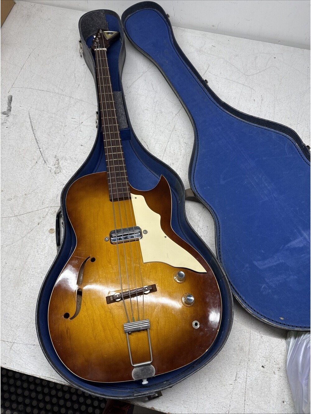 Rare 1965 Vintage Kay Bass Guitar K5920 Hollowbody Just Serviced